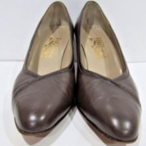 SALVATORE FERRAGAMO SZ 9 B  BROWN LEATHER Shoes